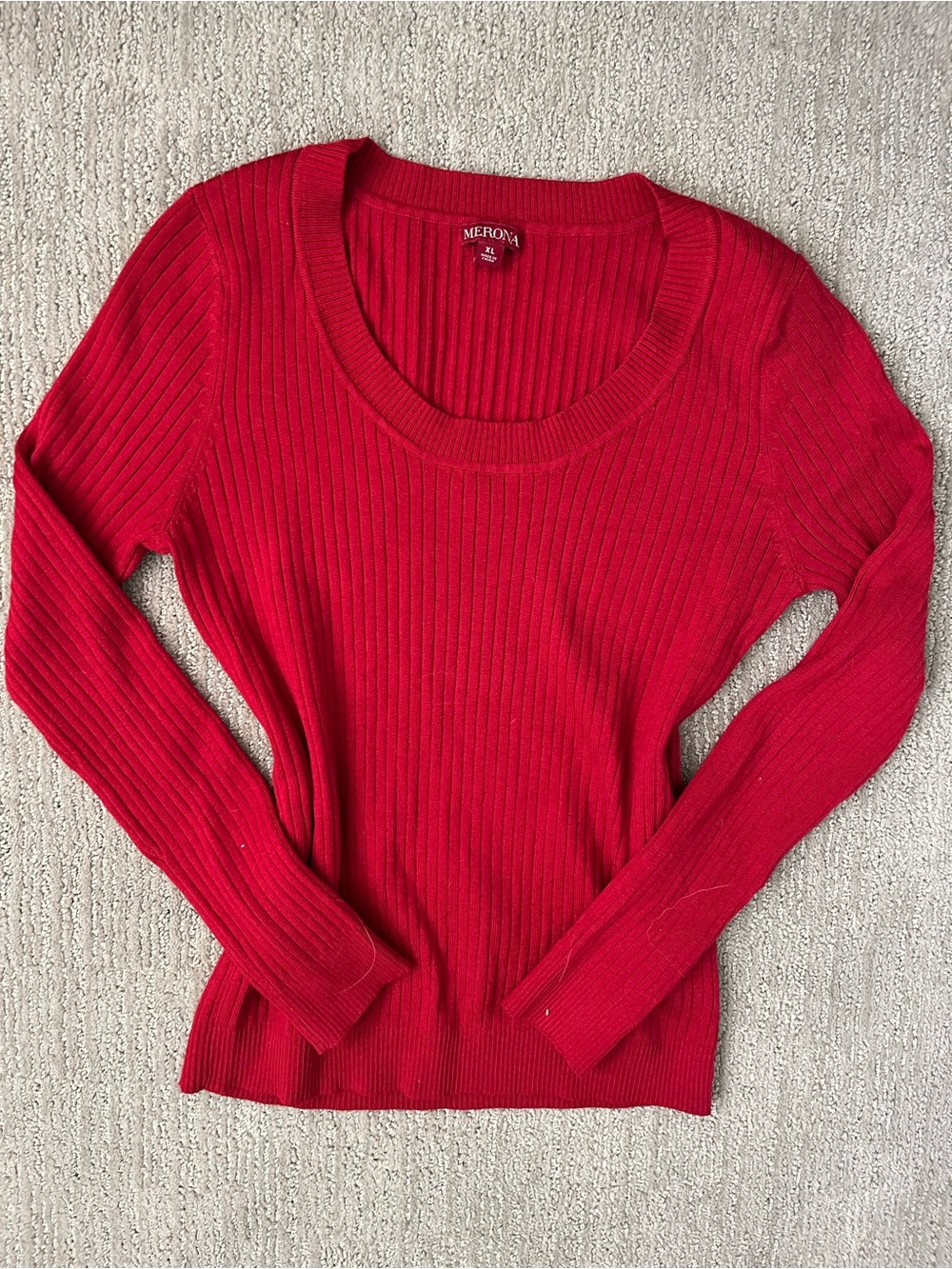 Y2K Merona red ribbed knit sweater